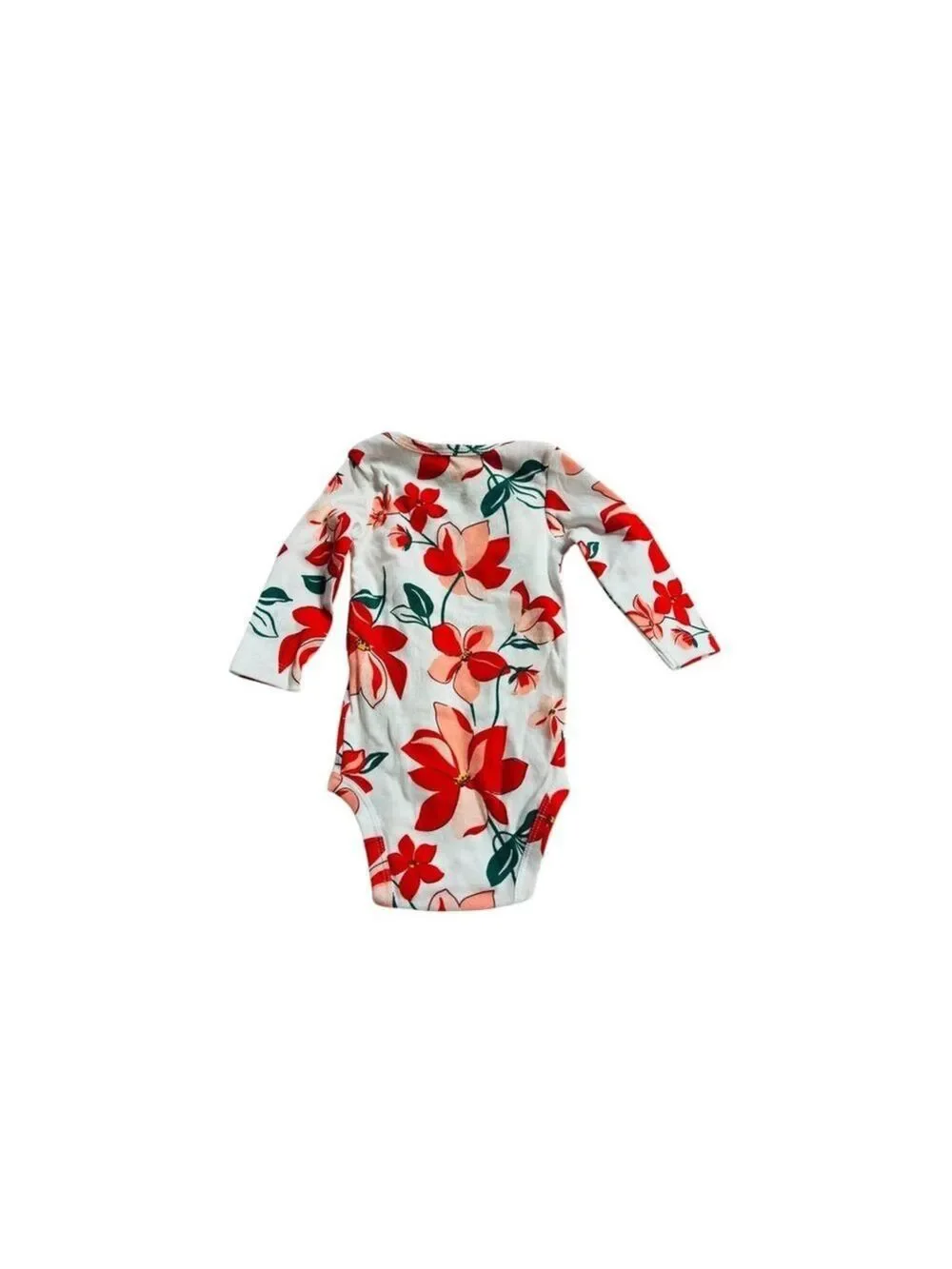 Carter's Set of Two Floral One Piece Long Sleeve Green & White Girls Size 6M